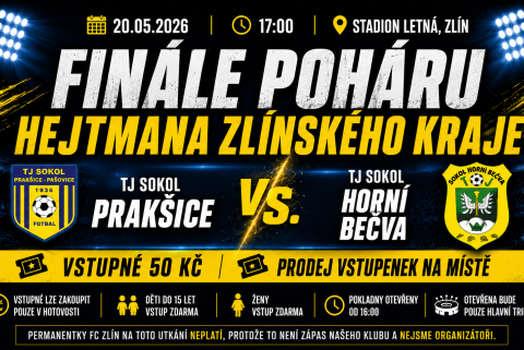 Finále poháru hejtmana Zlínského kraje už zítra na Letné